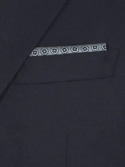 Hot Brioni and charcoal grey silk pocket square Aqua green