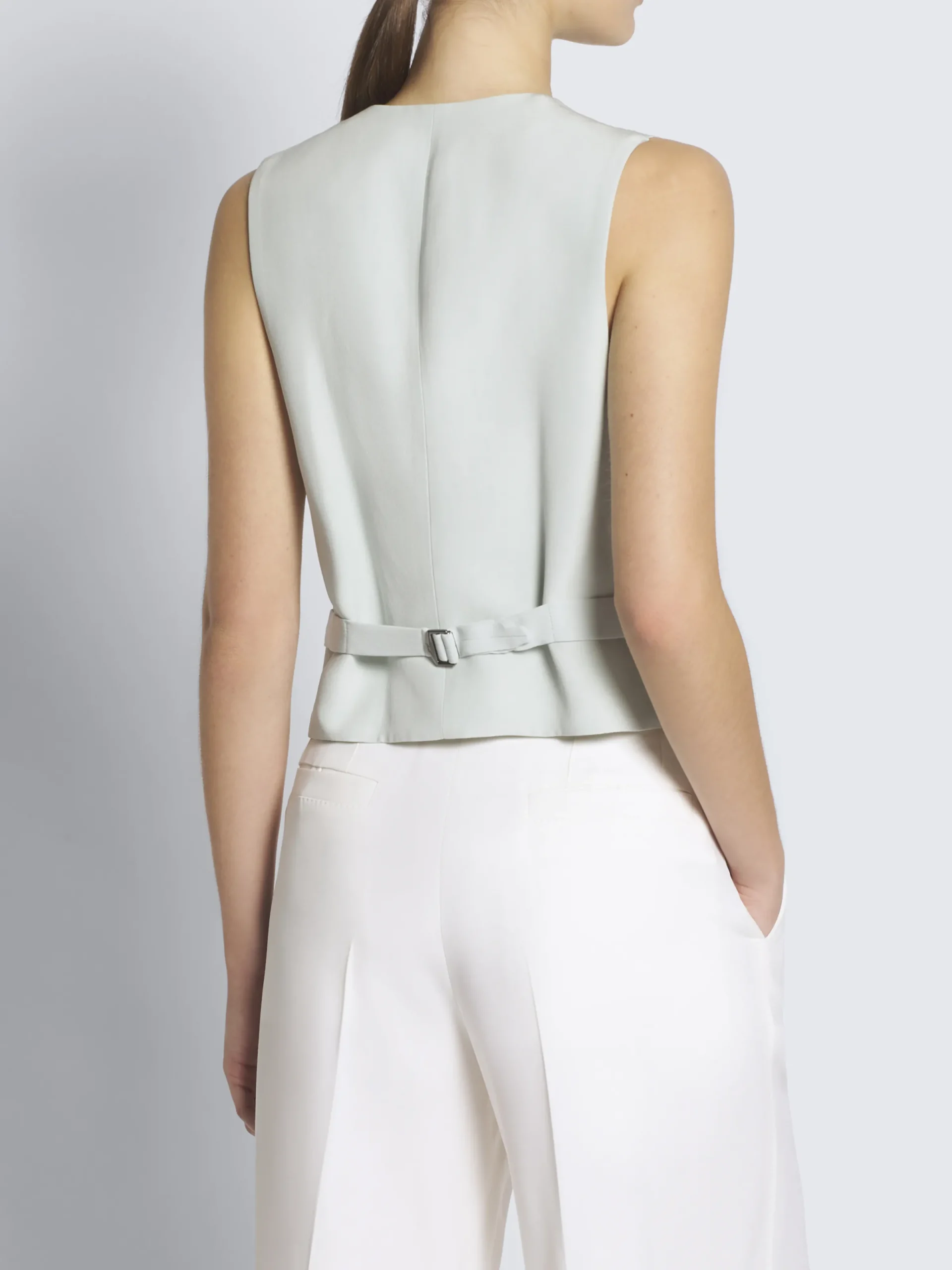 Outlet Brioni Aqua green silk cady waistcoat