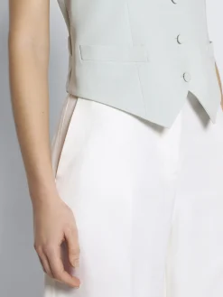 Outlet Brioni Aqua green silk cady waistcoat