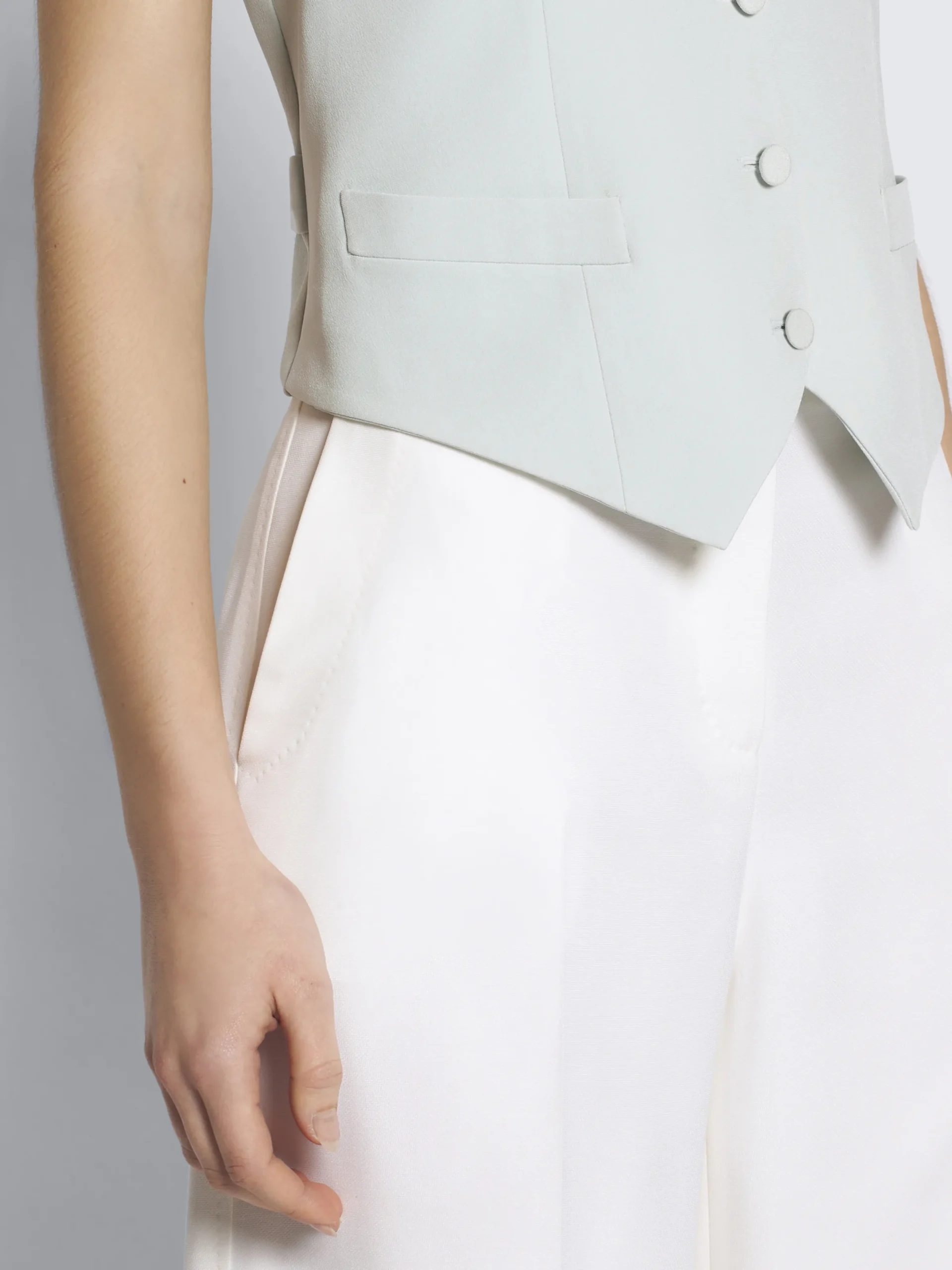 Outlet Brioni Aqua green silk cady waistcoat