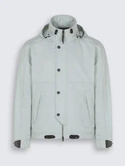 Discount Brioni Aqua green technical linen Fisherman windbreaker
