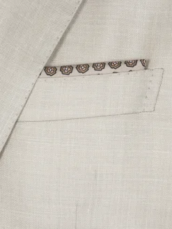 Fashion Brioni and pink silk pocket square Beige