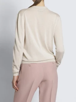 Best Brioni Beige cashmere and silk long-sleeved polo