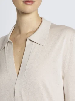 Best Brioni Beige cashmere and silk long-sleeved polo