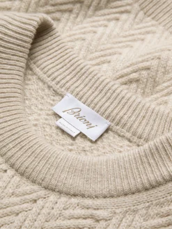 Discount Brioni cashmere and vicuña sweater Beige