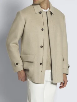 Discount Brioni cashmere double-splittable field jacket Beige