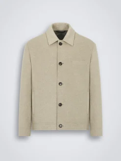 Best Brioni cashmere double-splittable shirt collar blouson Beige