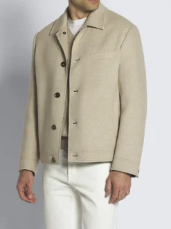 Best Brioni cashmere double-splittable shirt collar blouson Beige