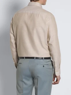 Discount Brioni cotton hidden button-down shirt Beige