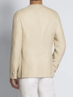 Discount Brioni Beige linen, wool and silk Jardigan