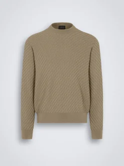 Sale Brioni organic cotton, silk and cashmere Trama weave sweater Beige