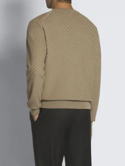 Sale Brioni organic cotton, silk and cashmere Trama weave sweater Beige
