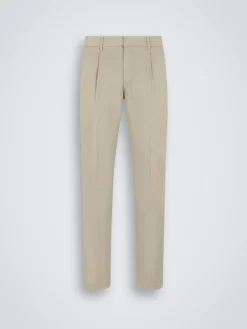 Hot Brioni organic stretch cotton Pienza trousers Beige