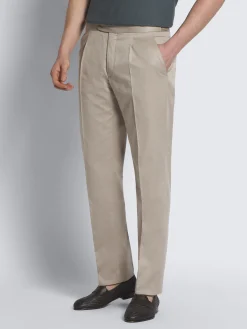 Discount Brioni Sea Island cotton and wool Firenze trousers Beige