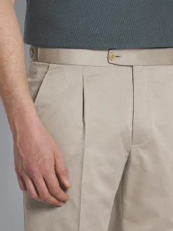 Discount Brioni Sea Island cotton and wool Firenze trousers Beige