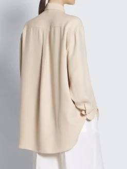 Fashion Brioni Beige silk cady shirt