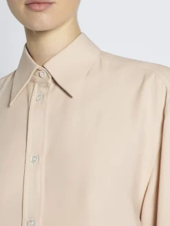 Fashion Brioni Beige silk cady shirt