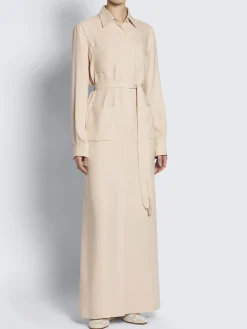 Online Brioni Beige silk cady workwear shirt dress