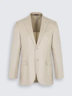 Fashion Brioni Beige silk, cashmere and linen slab twill Ravello jacket