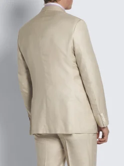 Fashion Brioni Beige silk, cashmere and linen slab twill Ravello jacket