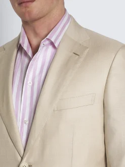 Fashion Brioni Beige silk, cashmere and linen slab twill Ravello jacket