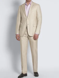 Fashion Brioni Beige silk, cashmere and linen slab twill Ravello jacket