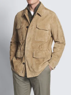 Sale Brioni Beige suede sahariana jacket