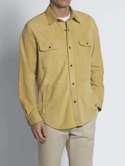 Discount Brioni suede western shirt Beige