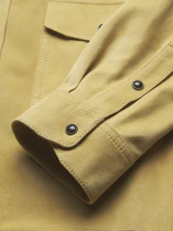 Discount Brioni suede western shirt Beige