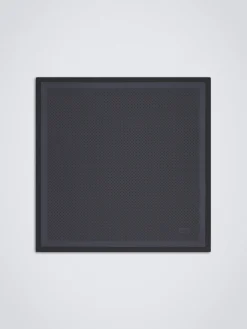 New Brioni and charcoal silk pocket square Black