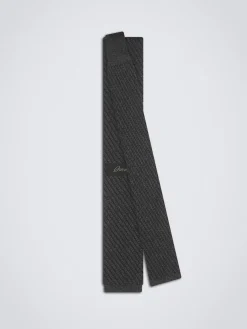 Discount Brioni and charcoal tricot tie Black