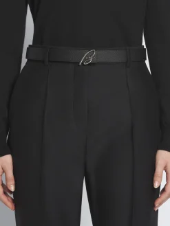 Discount Brioni and taupe calfskin and grained leather reversible belt Black