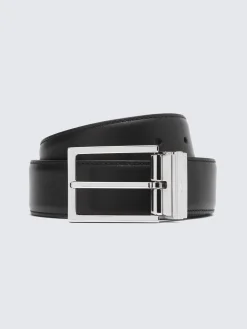 Outlet Brioni calf leather adjustable belt Black