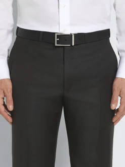 Outlet Brioni calf leather adjustable belt Black