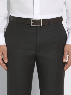 Outlet Brioni calf leather adjustable belt Black