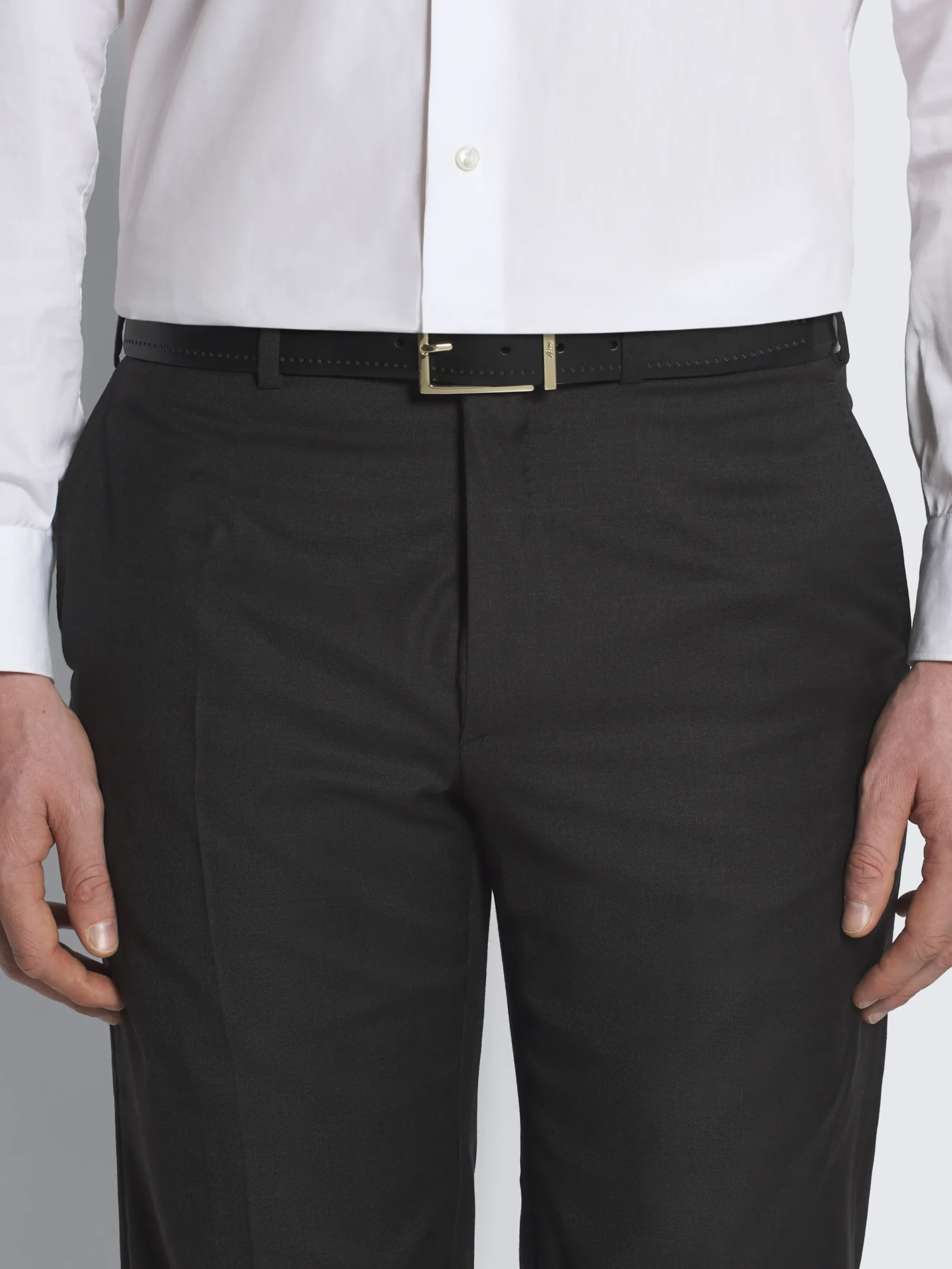 Hot Brioni calf leather belt Black