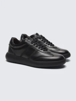 Clearance Brioni calfskin and alligator Olympia sneakers Black