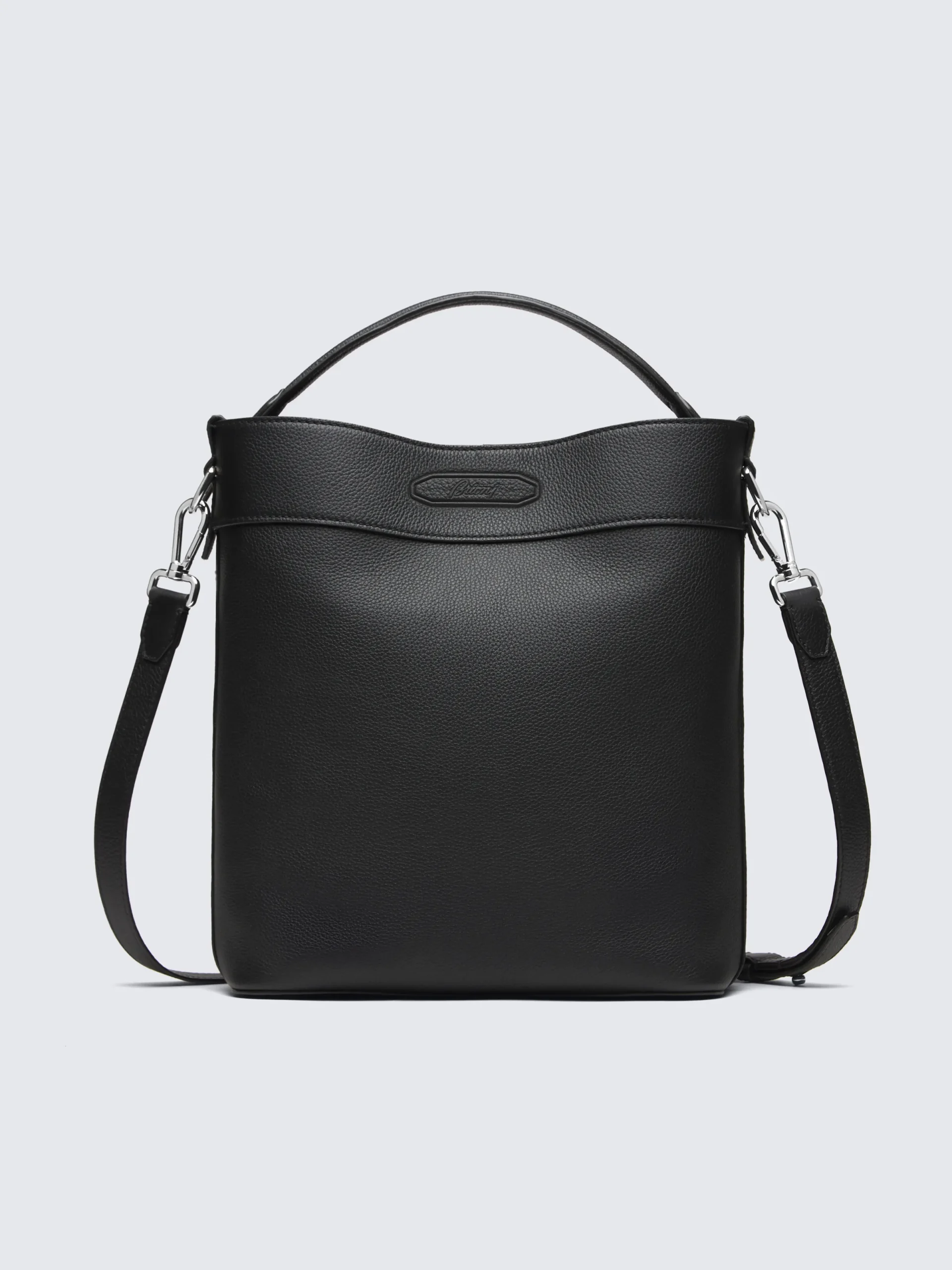Hot Brioni calfskin top handle bag Black