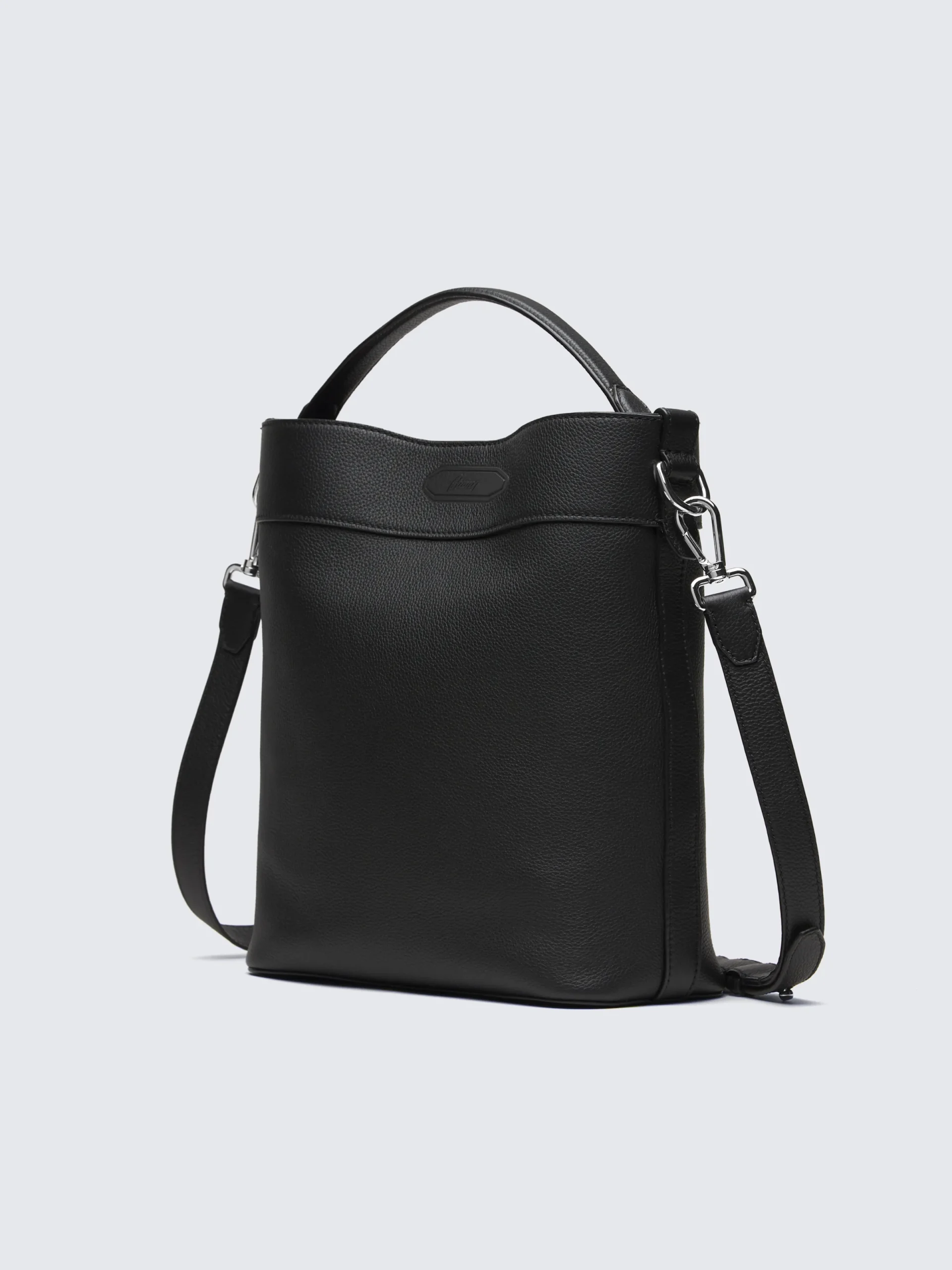 Hot Brioni calfskin top handle bag Black