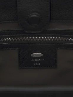 Hot Brioni calfskin top handle bag Black