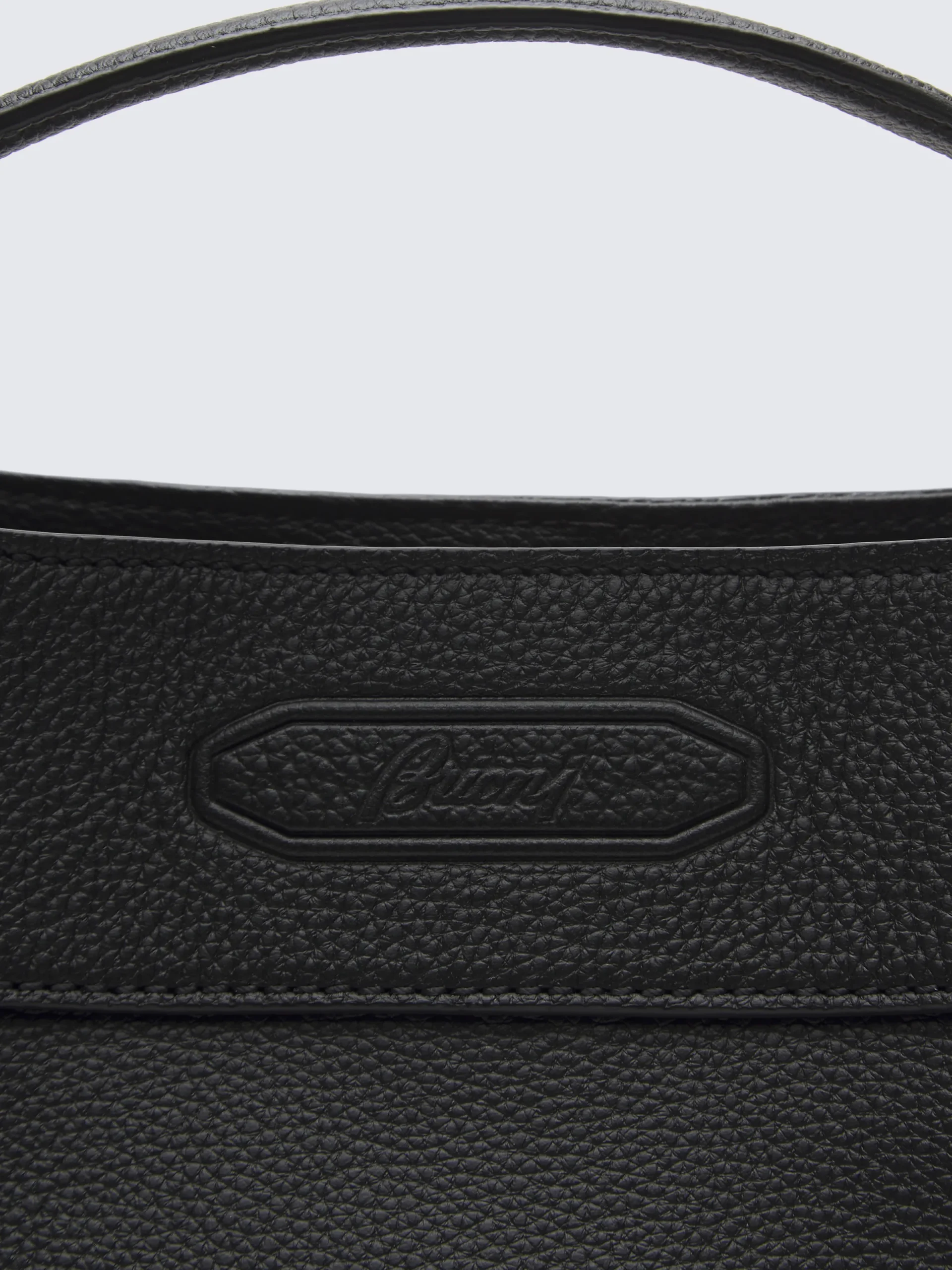 Hot Brioni calfskin top handle bag Black