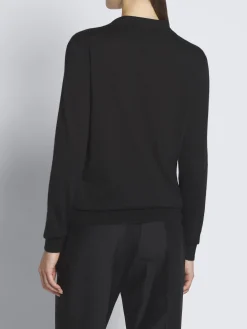 Best Brioni cashmere and silk long-sleeved V-neck polo Black