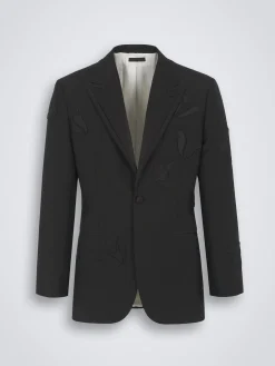 Outlet Brioni cashmere, wool and mohair Narciso tuxedo jacket Black