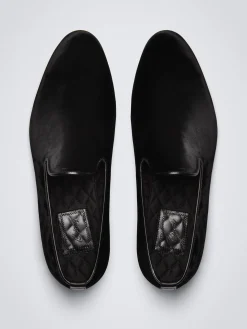 Discount Brioni cotton velvet evening loafers Black
