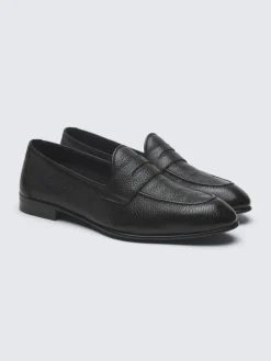 Online Brioni deerskin leather Appia penny loafer Black