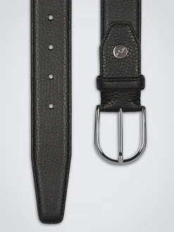 Discount Brioni grained calf leather belt Black
