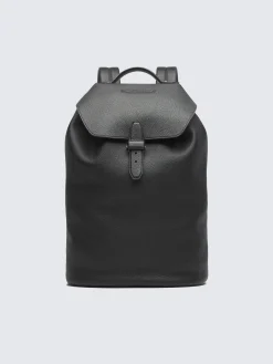 Clearance Brioni grained leather backpack Black