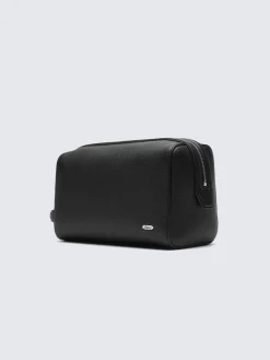 Outlet Brioni grained leather beauty case Black