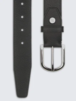 Online Brioni grained leather belt Black