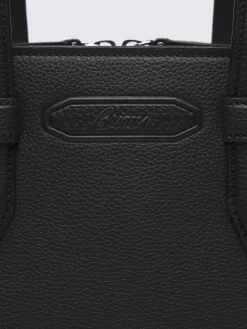 Online Brioni grained leather briefcase Black